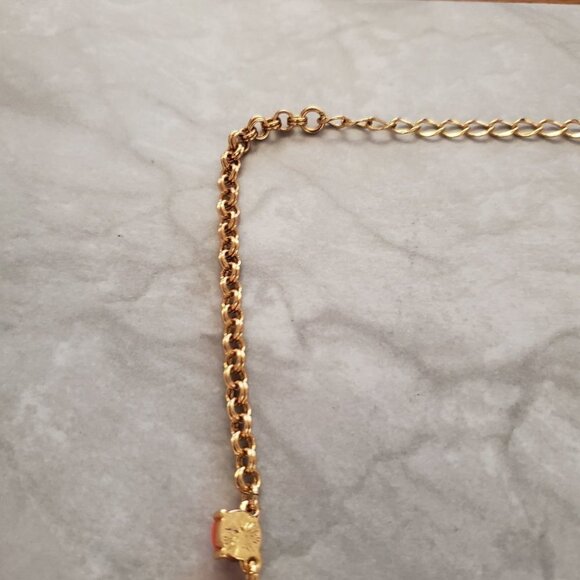 ✨ Kate Spade Day Tripper Coral Resin Rhinestones Statement Necklace ✨ - Picture 9 of 15